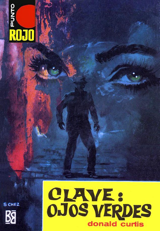 Portada del libro 'Clave: Ojos Verdes', publicado por Bruguera en 1963 dentro de la colección Punto rojo