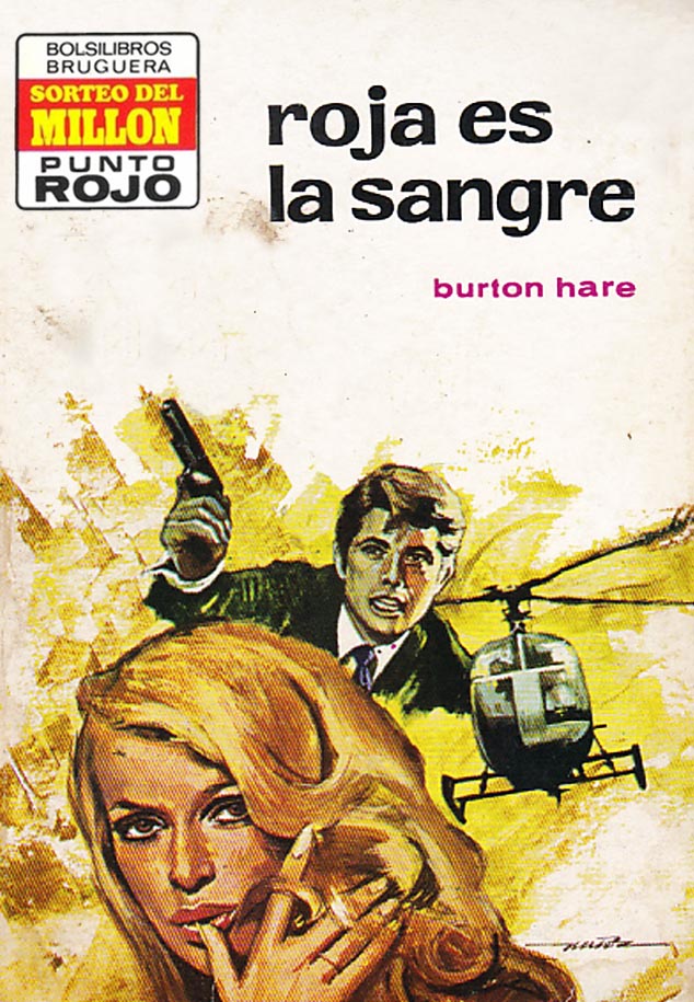 Portada del libro 'Roja es la sangre', publicado por Bruguera en 1973 dentro de la colección Punto rojo