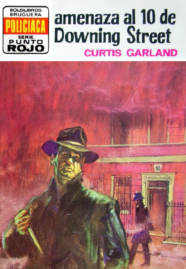 Portada del libro 'Amenaza al 10 de Downing Street', publicado por Bruguera en 1974 dentro de la colección Punto rojo
