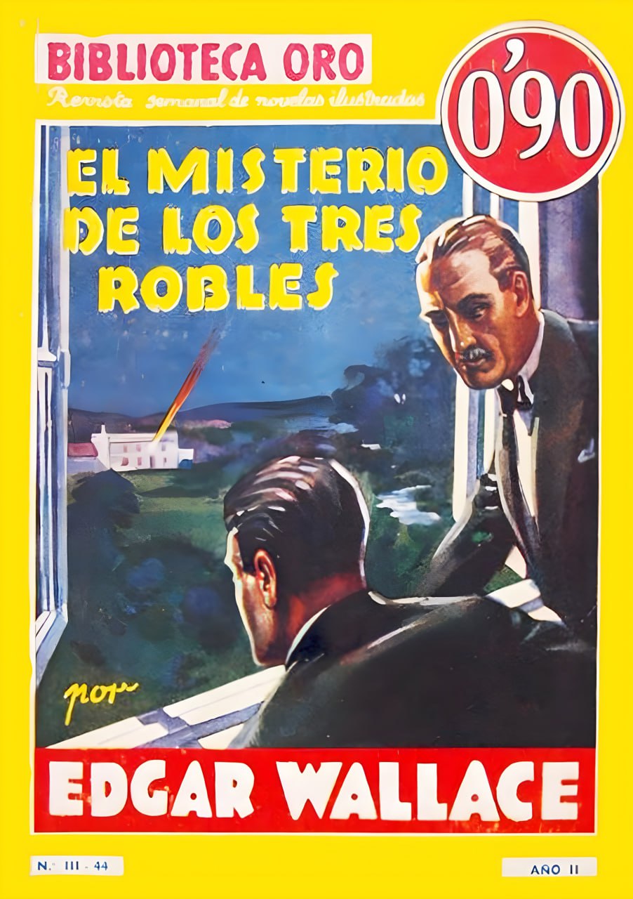 Portada del libro 'El misterio de los tres robles', publicado por Editorial Molino en 1935 dentro de la colección Biblioteca Oro [1º Etapa - Amarilla]