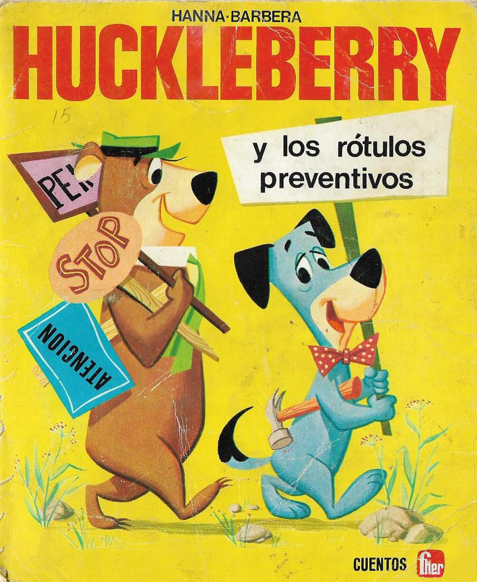 Portada de Huckleberry y los rótulos preventivos