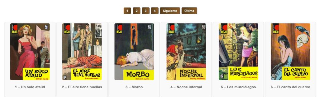 Galerías de los libros y paginador en bloques de 100.