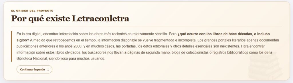 Texto con el objetivo del catálogo.