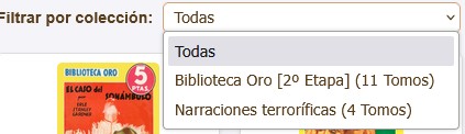 Selector de colecciones disponibles en un año concreto.