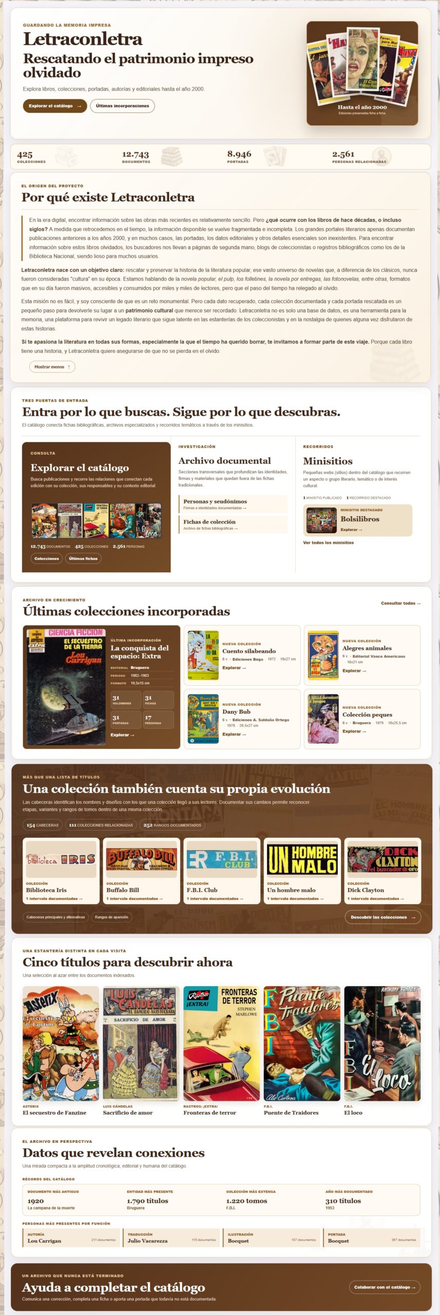 Nueva página principal rediseñada